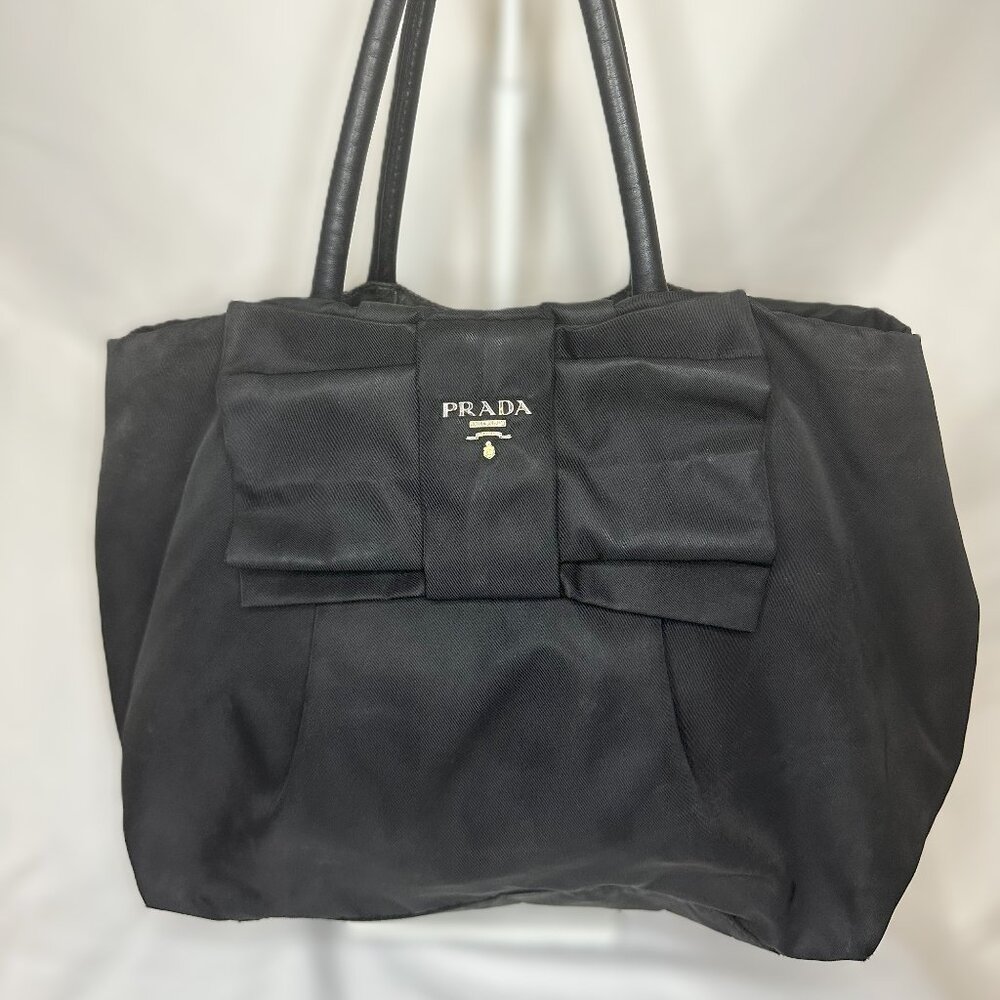 Vintage Prada Black Bow Handbag Purse